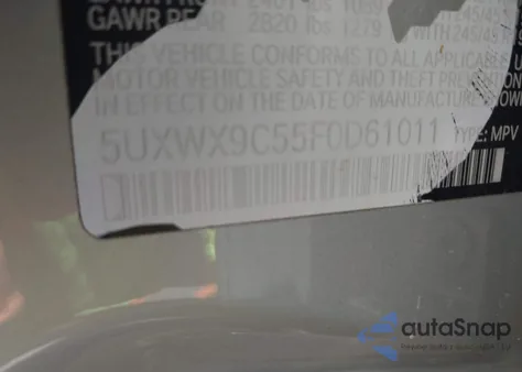 2015 BMW X3 xDrive28I from USA, damaged, VIN 5UXWX9C55F0D61011